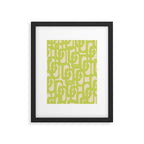 Mid Century Modern Loop Pattern in Light Lime Linden Green Framed Art Print Gallery Image 6