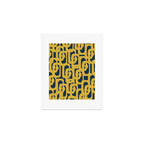 Mid Century Modern Loop Pattern in Light Mustard Yellow and Navy Blue Art Print Gallery Image 1