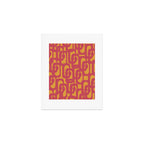 Mid Century Modern Loop Pattern in Magenta and Mustard Art Print Gallery Image 1