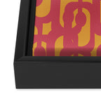 Mid Century Modern Loop Pattern in Magenta and Mustard Framed Canvas Print Gallery Image 3