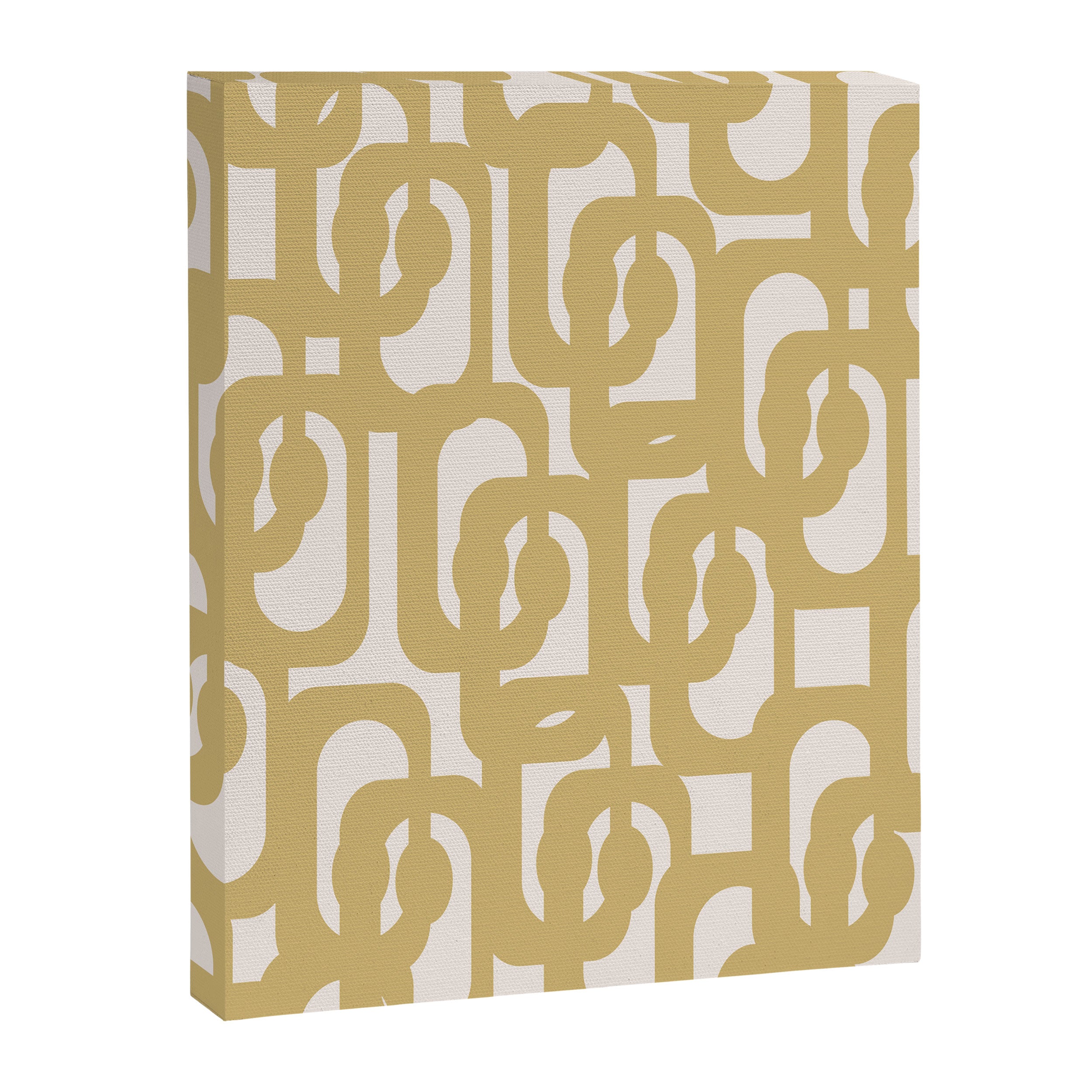 Mid Century Modern Loop Pattern in Muted Dijon Gold and Cream Canvas Print Gallery Image 8