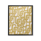Mid Century Modern Loop Pattern in Muted Dijon Gold and Cream Framed Canvas Print Gallery Image 8