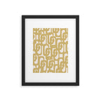 Mid Century Modern Loop Pattern in Muted Dijon Gold and Cream Framed Art Print Gallery Image 6