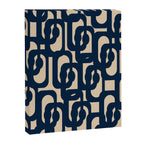 Mid Century Modern Loop Pattern in Navy Blue and Beige Canvas Print Gallery Image 8
