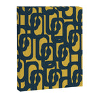 Mid Century Modern Loop Pattern in Navy Blue and Light Mustard Yellow Canvas Print Gallery Image 8