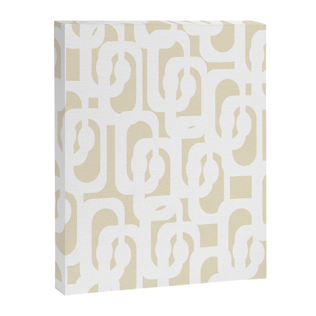 Mid Century Modern Loop Pattern in Neutral Beige and White Canvas Print Gallery Image 8