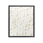 Mid Century Modern Loop Pattern in Neutral Beige and White Framed Canvas Print Gallery Image 8