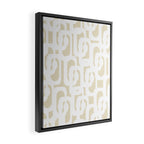 Mid Century Modern Loop Pattern in Neutral Beige and White Framed Canvas Print Gallery Image 2