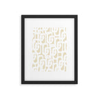 Mid Century Modern Loop Pattern in Neutral Beige and White Framed Art Print Gallery Image 6