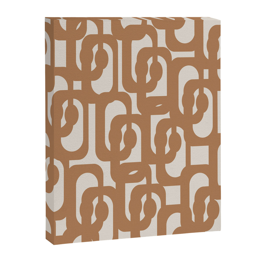 Mid Century Modern Loop Pattern in Neutral Light Brown Canvas Print Gallery Image 8