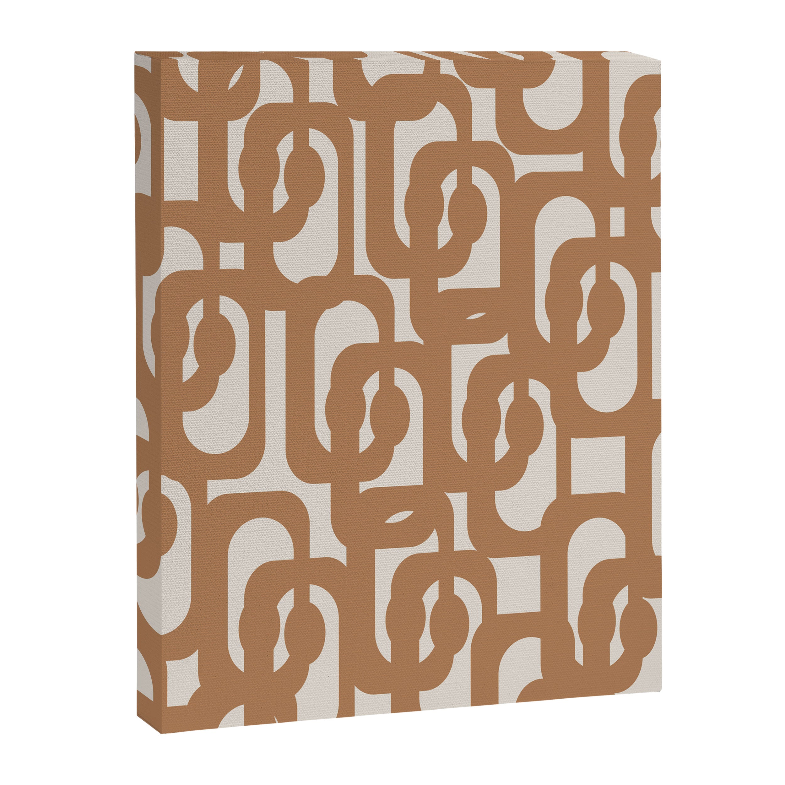 Mid Century Modern Loop Pattern in Neutral Light Brown Canvas Print Gallery Image 8