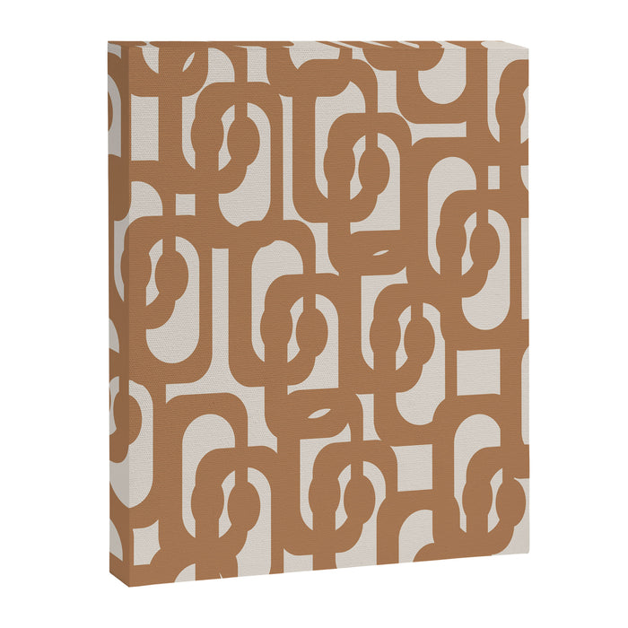 Mid Century Modern Loop Pattern in Neutral Light Brown Canvas Print Gallery Image 1