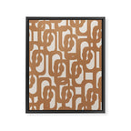 Mid Century Modern Loop Pattern in Neutral Light Brown Framed Canvas Print Gallery Image 8