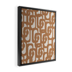 Mid Century Modern Loop Pattern in Neutral Light Brown Framed Canvas Print Gallery Image 2