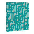 Mid Century Modern Loop Pattern in Turquoise Teal Blue Aqua Tones Canvas Print Gallery Image 8