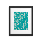 Mid Century Modern Loop Pattern in Turquoise Teal Blue Aqua Tones Framed Art Print Gallery Image 6