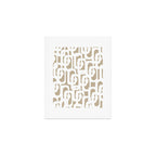 Mid Century Modern Loop Pattern in White and Flax Art Print Gallery Image 1