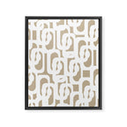 Mid Century Modern Loop Pattern in White and Flax Framed Canvas Print Gallery Image 8
