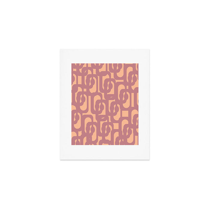 Mid Century Modern Loop Pattern Mauve Plum Peach Art Print Gallery Image 1