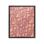 Mid Century Modern Loop Pattern Mauve Plum Peach Framed Canvas Print Gallery Image 8