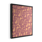 Mid Century Modern Loop Pattern Mauve Plum Peach Framed Canvas Print Gallery Image 2