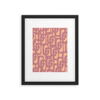 Mid Century Modern Loop Pattern Mauve Plum Peach Framed Art Print Gallery Image 6