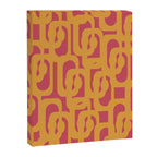 Mid Century Modern Loop Pattern Mustard and Magenta Canvas Print Gallery Image 8