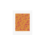 Mid Century Modern Loop Pattern Mustard and Magenta Art Print Gallery Image 1