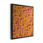 Mid Century Modern Loop Pattern Mustard and Magenta Framed Canvas Print Gallery Image 2