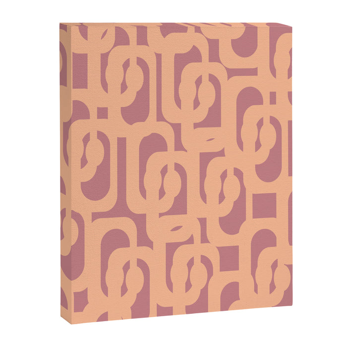 Mid Century Modern Loop Pattern Peach and Plum Mauve Canvas Print Gallery Image 1