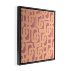 Mid Century Modern Loop Pattern Peach and Plum Mauve Framed Canvas Print Gallery Image 2