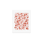 Mid Century Modern Loop Pattern Vermilion Red and White Art Print Gallery Image 1