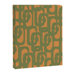 Mid Century Modern Loop Pattern Vintage Olive Green and Cantaloupe Orange Canvas Print Gallery Image 8
