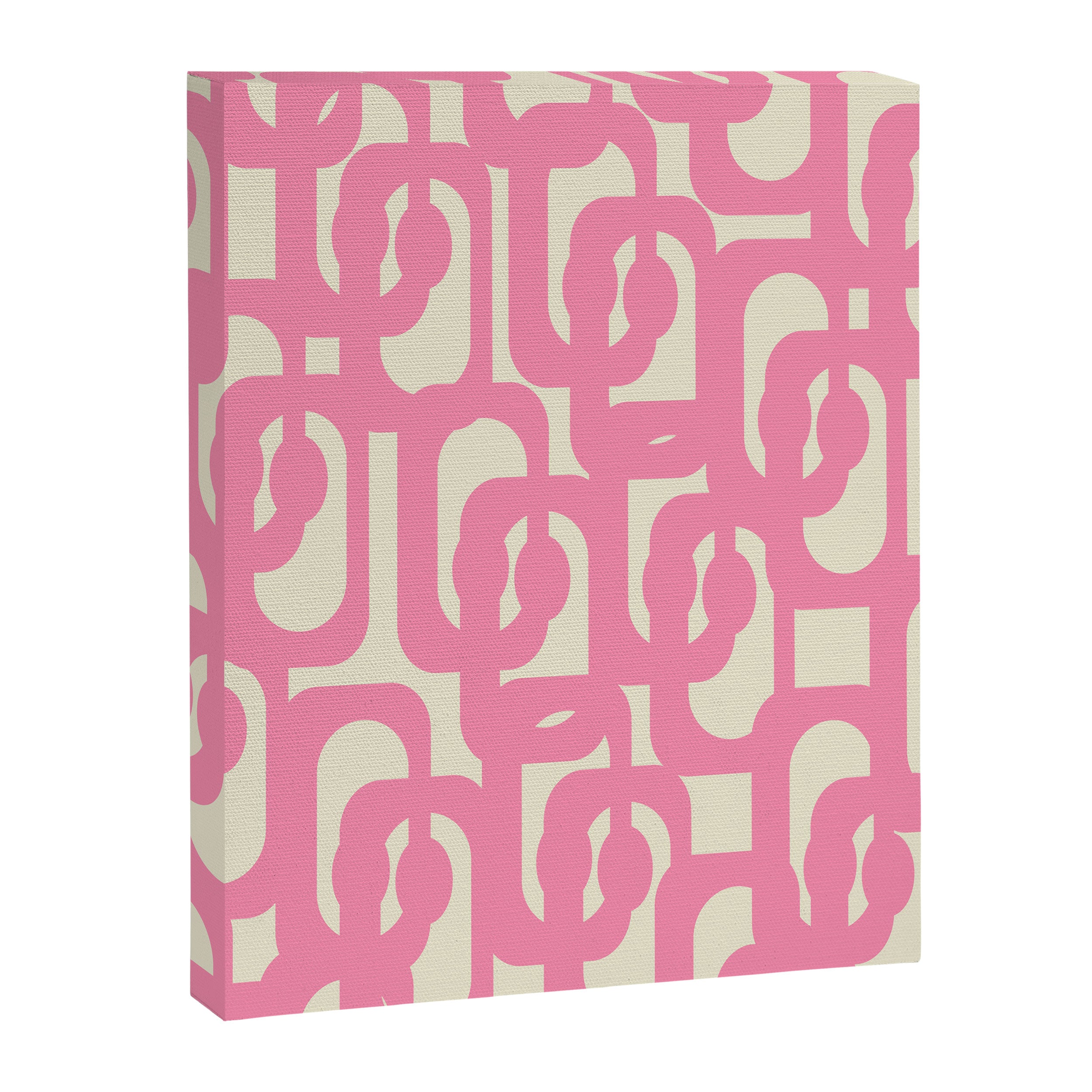 Mid Century Modern Loops Abstract Pattern in Pink and Cream Canvas Print Gallery Image 8