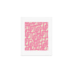 Mid Century Modern Loops Abstract Pattern in Pink and Cream Art Print Gallery Image 1