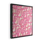 Mid Century Modern Loops Abstract Pattern in Pink and Cream Framed Canvas Print Gallery Image 2