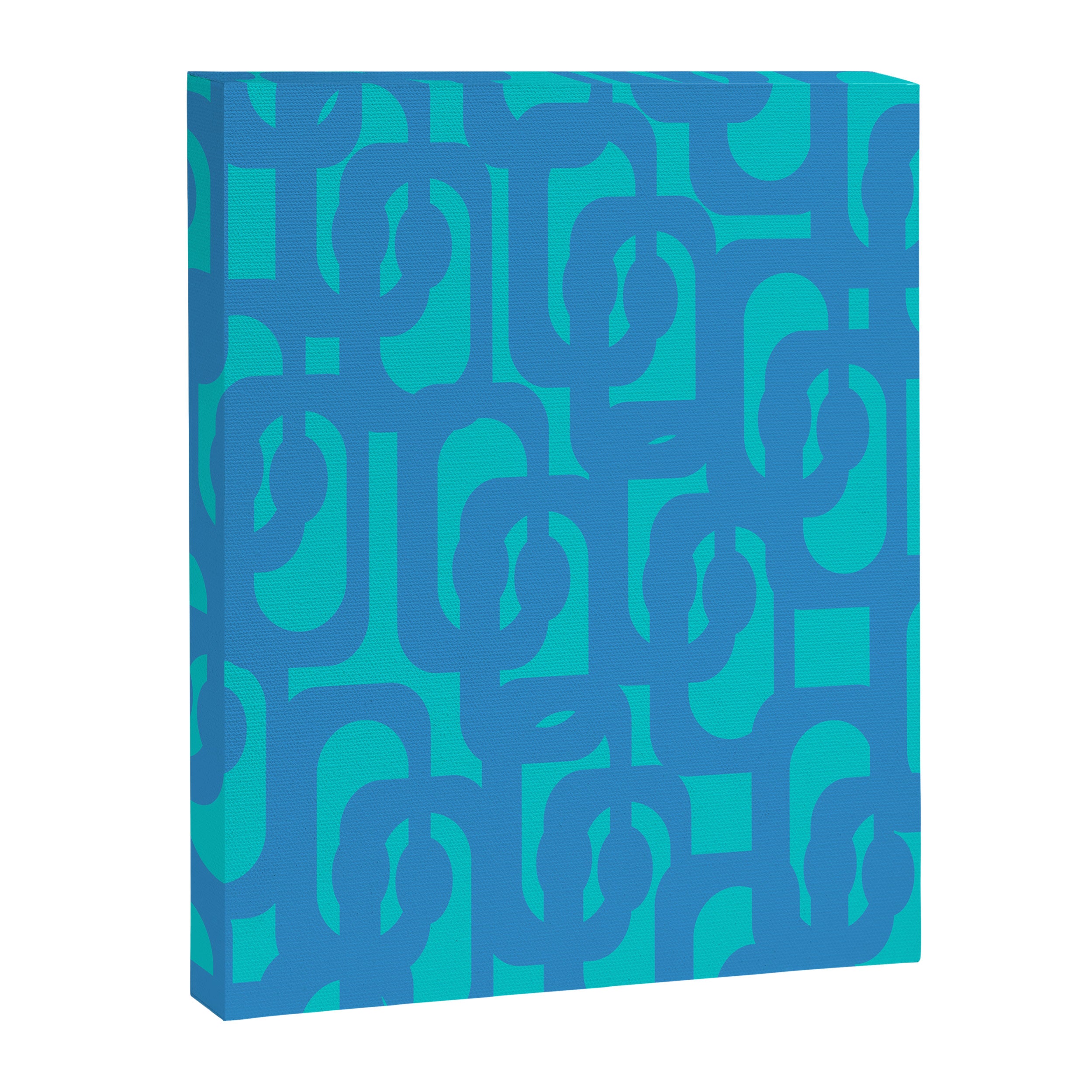 Mid Century Modern Loops Abstract Turquoise Blue Cyan Retro Contemporary Pattern Canvas Print Gallery Image 8