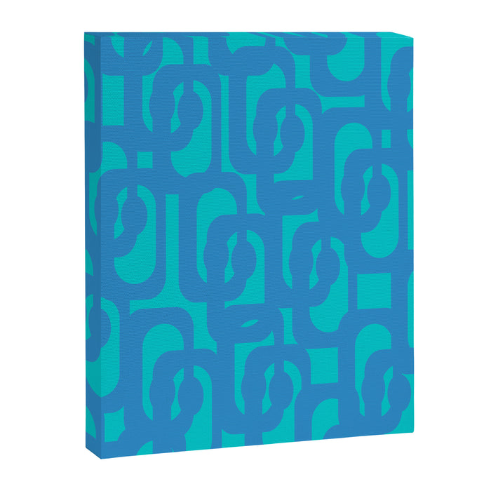 Mid Century Modern Loops Abstract Turquoise Blue Cyan Retro Contemporary Pattern Canvas Print Gallery Image 1