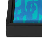 Mid Century Modern Loops Abstract Turquoise Blue Cyan Retro Contemporary Pattern Framed Canvas Print Gallery Image 3