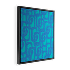 Mid Century Modern Loops Abstract Turquoise Blue Cyan Retro Contemporary Pattern Framed Canvas Print Gallery Image 2
