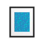 Mid Century Modern Loops Abstract Turquoise Blue Cyan Retro Contemporary Pattern Framed Art Print Gallery Image 6