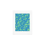 Mid Century Modern Loops Blue and Lime Green Retro Contemporary Abstract Pattern Art Print Gallery Image 1