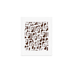 Mid Century Modern Loops Brown and White Retro Contemporary Pattern Art Print Gallery Image 1
