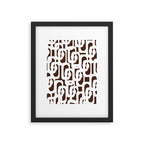 Mid Century Modern Loops Brown and White Retro Contemporary Pattern Framed Art Print Gallery Image 6