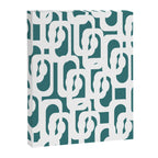 Mid Century Modern Loops Contemporary Abstract Pattern in White and Deep Teal Canvas Print Gallery Image 8
