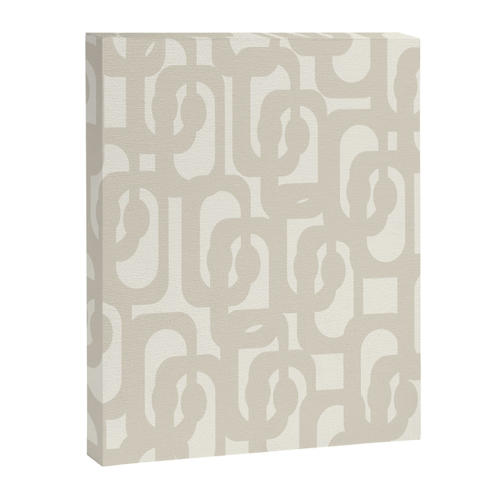 Mid Century Modern Loops Neutral Abstract Pattern in Mushroom Beige and Cream Canvas Print Gallery Image 1