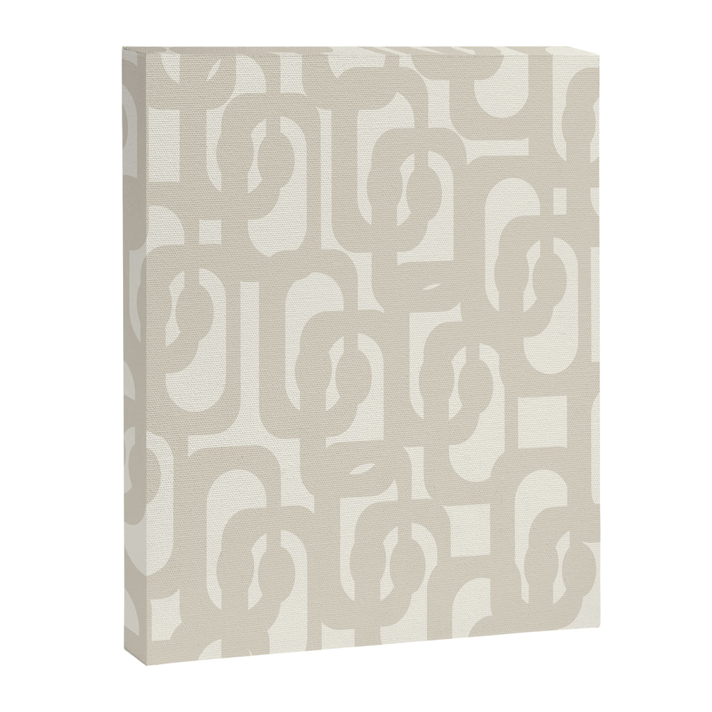 Mid Century Modern Loops Neutral Abstract Pattern in Mushroom Beige and Cream Canvas Print Gallery Image 8