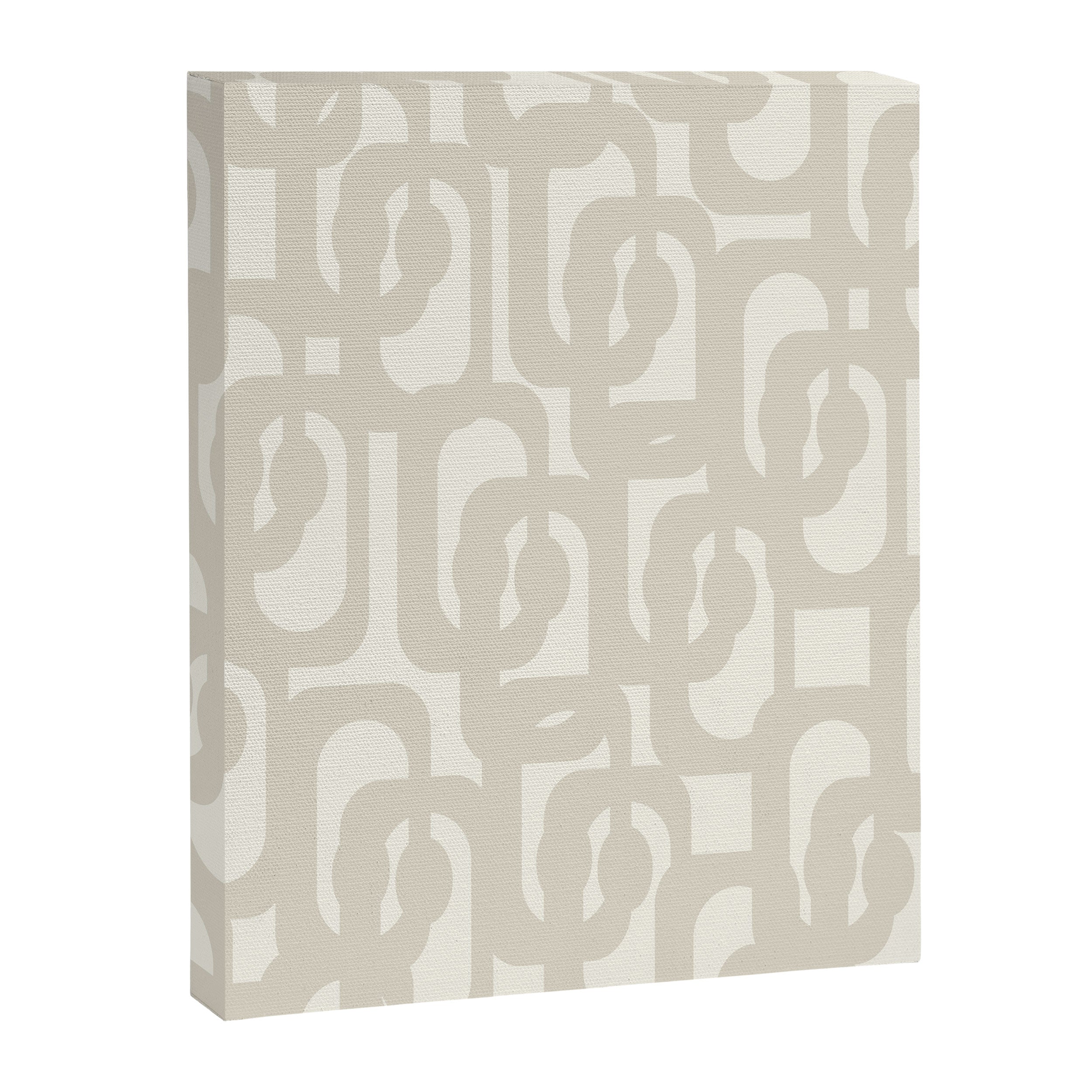 Mid Century Modern Loops Neutral Abstract Pattern in Mushroom Beige and Cream Canvas Print Gallery Image 8