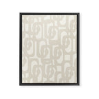 Mid Century Modern Loops Neutral Abstract Pattern in Mushroom Beige and Cream Framed Canvas Print Gallery Image 8