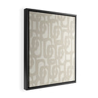 Mid Century Modern Loops Neutral Abstract Pattern in Mushroom Beige and Cream Framed Canvas Print Gallery Image 2